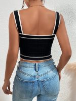 SweatyRocks Women's Sleeveless Ribbed Knit Spaghetti Strap Crop Cami Tank Top - Image 2